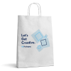 White Twist Handle Carrier Bag - Printed Full Colour