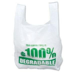Degradable White Vest Carrier Bags