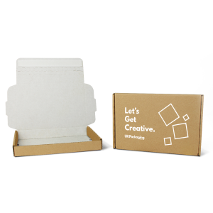 Brown/White Quick Seal Boxes - Printed 1 Colour