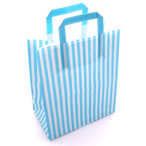 Blue Striped Carrier Bags Tape Handle