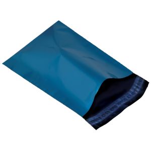 Metallic Blue Polythene Mailing Bags