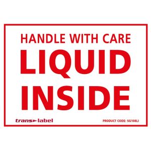 'Handle With Care Liquid Inside' Label - 108x79mm 