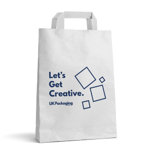 White Tape Handle Carrier Bag - Printed 1 Colour